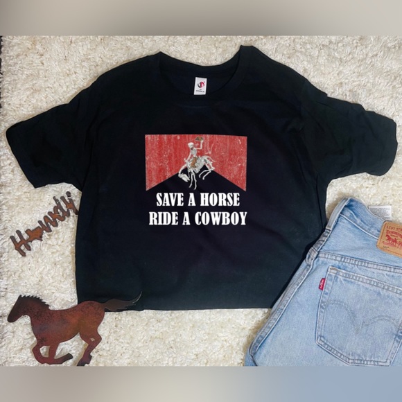Tops | Save A Horse Ride A Cowboy Crop Top | Poshmark